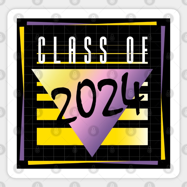 80's Class of 2024 Sticker by Pinkazoid